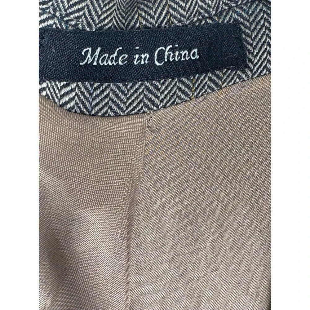 Lauren Ralph Lauren Mens 44R Blazer Grey Herringbone 100% Wool Sport Coat Jacket